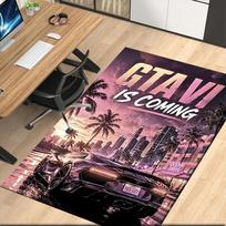 GTA 6 Spausdintos Kiliminės Dangos, Biuro Kėdėms, Svetainei, Miegamajam, Virtuvei, Kambario Dekoras, Dovanos. 80cmx120cm