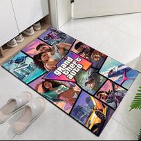 GTA 6 Spausdintos Kiliminės Dangos, Biuro Kėdėms, Svetainei, Miegamajam, Virtuvei, Kambario Dekoras, Dovanos. 50cmx80cm