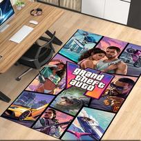 GTA 6 Spausdintos Kiliminės Dangos, Biuro Kėdėms, Svetainei, Miegamajam, Virtuvei, Kambario Dekoras, Dovanos. 80cmx120cm