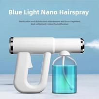 300ML Blue Light Nano Hairspray USB Rechargeable Barber Sprayer Bottle Wireless Steam Gun for Grooming & Styling Tools white
