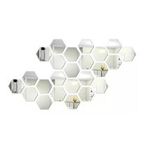 24PCS Hexagon Mirror Wall Stickers Acrylic Sticker Decoration for Home Living Room Bedroom Decor white