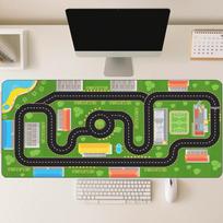 City Traffic Road Map Pattern Large Mouse Pad Non Slip Rubber Extended Desk Mat For Gaming Office Workspace Keyboard Mouse Setup 800x300x2mm green