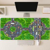 City Traffic Road Map Pattern Large Mouse Pad Non Slip Rubber Extended Desk Mat For Gaming Office Workspace Keyboard Mouse Setup 800x400x2mm