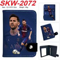 Suda Messi Ronaldo Football Star Fan Wallet Short Snap PU Leather Money Clip Gift for Soccer Fans 1pcs