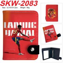 Suda Messi Ronaldo Football Star Fan Wallet Short Snap PU Leather Money Clip Gift for Soccer Fans 1pcs