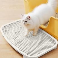 Cat Litter Mat Litter Trapping Mat,18.1x11.8x3.5 Inch Litter Box Mat, Large Waterproof Cat Mat for Litter, Easy Clean, Non-Slip Litter Mat beige