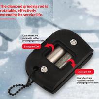 Handheld Ice Skate Blade Sharpener Grindstone Sharpening Stone For Ice Hockey Skates Figure Skating Blades one size gray