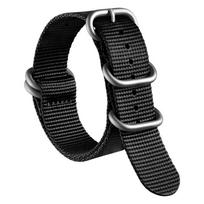 Xinlei Sutirštintas nailoninis NATO laikrodžio dirželis - Universalus austas drobės dirželis 20/22 mm 23mm black