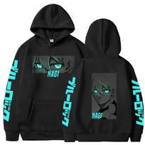 BLUE LOCK Nagi Seishiro Manga Printed Hoodies for Men Women Harajuku Anime Sweatshirts Long Sleeves Fleece Warm Streetwear S black