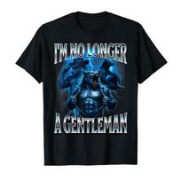 Alpha Wolf Meme Unhinged Beta Male I'm No Longer a Gentleman T-shirt Men Women 100% Cotton T Shirts Short Sleeve Tops 0804-3 L blue
