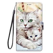 Piniginės tipo dėklas-stovas Funda Samsung Galaxy A17 5G dėklui ant Coque Samsung A17 5G SM-A176B, su nupieštu gyvūno (katės) paveikslėliu, telefono dėklas Samsung A17 5G gray