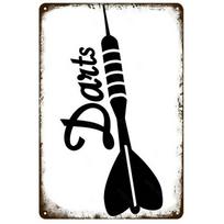 Mfoever Tin Darts Metal Tin Sign Jusit The Tip Wall Decoration Plaque Vintage Poster Iron Painting for Man Cave Home Cafe Game Room Club Bar (as the picture,20x30cm) black