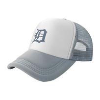 Detroits D Logo Mesh Trucker Cap White Black Ventilated Baseball Hat Sport Style Adjustable Fit Outdoor Wear white