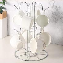 Mug Drying Rack with 8 Hooks Dryer Stylish Holder Tree Bar Decor Cup Holder Stand for Tabletop Wine Glass Mugs Kitchen Storage sidabras