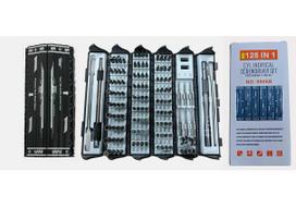 Cylindrical 128-in-1 Precision S2 Bit Screwdriver Set for Household Repair Standard Set A gray