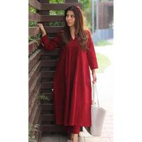 Gosriki Women' Rayon Viscose Solid ALine Kurta With Pant (Anvi RedGs Red XxLarge) M raudona
