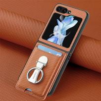 Luxury Ring Stand Leather Phone Case for Samsung Galaxy Z Flip 8 Flip 7 6 5 4 3 Flip7 FE Wallet Card Slot Shockproof Cover Galaxy Z Flip 7 FE ruda