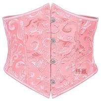 Short Embroidered Corset Waist Trainer Bustier For Women S rožinė