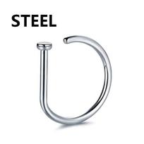 Women Fake Piercing Nose Ring Hoop Septum Non Piercing Nose Clip Rock HipHoop Stainless Steel Magnet Fashion Punk Body Jewelry Steel CC024 8mm