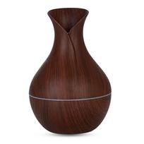 Cool Mist Essential Oil Diffuser Wood Grain Mini Mist Maker Electric Aromatherapy Diffuser  Car Use Coffee Vase black