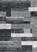 Modern Distressed Striped Checkered Area Rug Black Grey White Non-Slip Washable Soft Floor Carpet for Living Room Bedroom 80X120CM