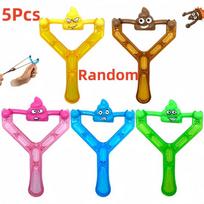 5Pcs Fun Poop Ejection Toys Kids Creative Catapult Fake Poop Slings Toy Adult Kids Vent Stress Relieve Toy Sticky Stool Game OneSize yellow