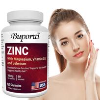 30mg Zinc Fortified with Magnesium, Vitamin D3, Selenium, and Copper - Zinc Supplement for Men and Women - Chelated Zinc for | 30mg