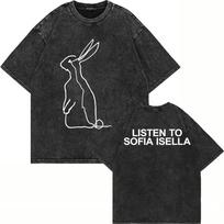 100 Cotton Vintage Washed Sofia Isella Im Camera Dogs Dinner T Shirt Menwomen Bunny The Glow Oversize Acid Wash Tees Shirts S black