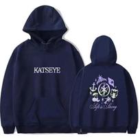 2026 New Katseye men and women casual hooded sweatshirts large sleeve jerseys thick hooded sweatshirt couple S black