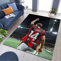 Luka Modric AC Milan No.14 Football Print Area Rug, Non Slip Floor Mat for Living Room Game Room Fan Decor 120x160cm( 47x62in )