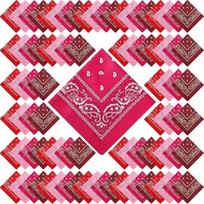 12-100Pcs Bandanas Cowboy Unisex Paisley Bandanas Bulk Large Head Bandana Cowboy Head Wrap Oversized Bandana Cowgirl Party Favor 12 PCS pink