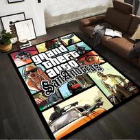 GTA San Andreas Game Art Non-slip Rug Suitable for Living Room and Bedroom Sofas Sofas 40x60cm( 15x23in ) gray