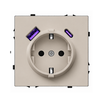 Kištukinis lizdas su USB A+C jungtimis Feelspot FSKL1A1CCA, 20W, kašmyro