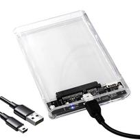 2.5 Inch Hard Drive Enclosure Transparent HDD/SSD Case USB 2.0 USB 3.0 External Hard Disk Drive Box USB3.1 Type C for MacBook PC white