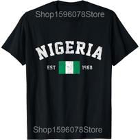 Nigeria Its in My DNA Nigerian Flag Proud Fingerprint T Shirts Men Humor Streetwear Tee Short Sleeve Unisex Loose Clothing M black