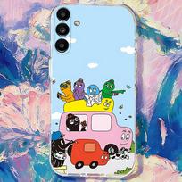 B-Barbapapa-S CARTOON Phone Case For Samsung S30,S25,S24,S23,S21,S22,S20,S10,5G,FE,lite,PIus,Ultra Transparent Cover SamsungS25ULTRA gray