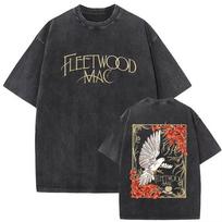 2026 Skalbta Vintažinė Roko Grupės Fleetwood Mac Grafikinė Marškinėliai Retro Stevie Nicks Hip Hop Gatvės Apranga Viršus Y2K Gotikiniai Medvilniniai Oversized Marškinėliai M black