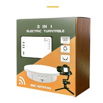 2 in 1 Electric Rotating Display Stand Remote Control 360 Degree Rotation Turntable Photography Display Base for Showcases gray