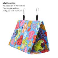Colorful Canvas Bird Tent House Hanging Hooks Parakeet Snuggle Hut Bird Bed Tent  For Cockatiel 17*11*15cm gray
