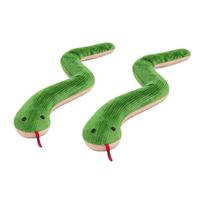Cat Toy Snake Interactive Kitten Chew Toys Pet Cat Plush Toy Bite-resistant Teeth Cleaning Cat Sound Toy green