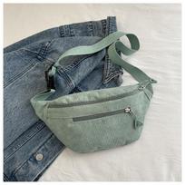 Lightweight Corduroy Fanny Pack Crossbody Bag able Retro Casual Chest Waist Bag Fresh Korean Version Handbags gray