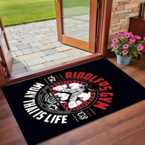 Anti‑Slip Crystal Velvet Floor Rug, Muay Thai Gym Design Carpet for Indoor Living Bedroom Home Decoration 40cmx60cm