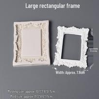 Retro Embossed Mirror Frame Silicone Mold for Fondant & Chocolate Decorations Large Rectangular Frame black