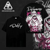 OP Donquixote Doflamingo Vintage Washed T-Shirt Anime Manga Graphic Tee Gift Fan 130 white