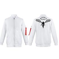 Anime Tokyo Revengers Manjiro Sano Cosplay kostiumas Tokyo Manji Gang prezidentas Striukė beisbolo sportinis paltas Baltas Helovino vakarėlio pasirodymas m balta