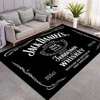 Black Jack Daniel's Whiskey Label Print Area Rug, Non Slip Soft Floor Mat for Bar Living Room Home Decoration Carpet 100x150cm( 39x59in)