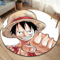 One Piece Monkey D Luffy Round Area Rug Carpet Rug For Living Room Bedroom Sofa Playroom Decor Nonslip Floor Mat 100cmx100cm