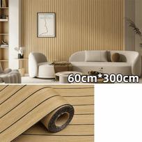 Peel and Stick Imitation Wood Grain Wallpaper Self-Adhesive Grid Panel Wall Sticker  Living Room Style-7