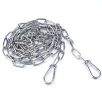 Chew-Proof Heavy Duty Dog Chain Leash: Rust-Resistant Metal Training Leash For Secure Tie-Out, Walking, And Strong Chewers gray