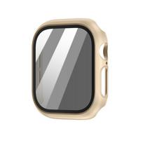 Dėklas Apple Watch Series 12 (42 mm),su apsauginiu stiklu privatumui Champagne Gold gray